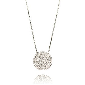 Gaia Sterling Silver Cubic Zirconia Circle Necklace