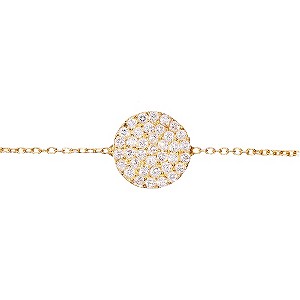 Gaia Sterling Silver Gold-Plated Zirconia Disc Bracelet