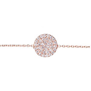 Gaia Silver Rose Gold-Plated Cubic Zirconia Disc Bracelet