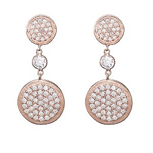 Gaia Rose Gold-Plated Cubic Zirconia Drop Earrings