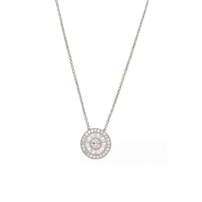 Gaia Sterling Silver Cubic Zirconia Antique Style Pendant