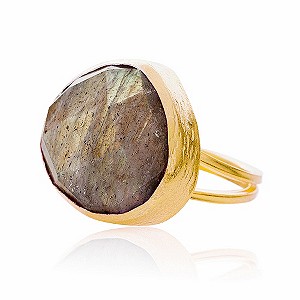 Gaia Gold-Plated Labradorite Adjustable Ring