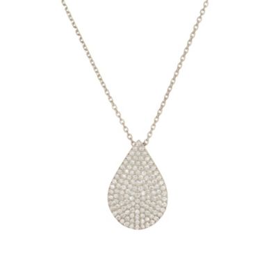 Gaia Sterling Silver Cubic Zirconia Pear Drop Pendant