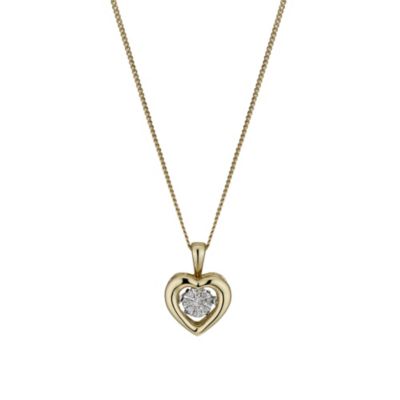 Diamonds in Rhythm 9ct Gold Diamond Open Heart Pendant