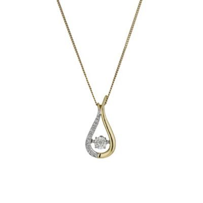 Diamonds in Rhythm 9ct Gold Illusion set Diamond Pendant