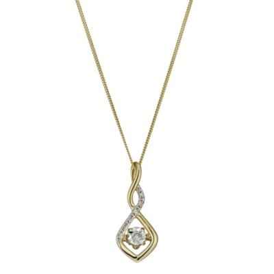 Diamonds in Rhythm 9ct Gold Diamond Twist Pendant