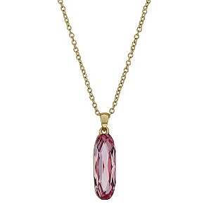 Radiance Gold-Plated Swarovski Pink Crystal Pendant