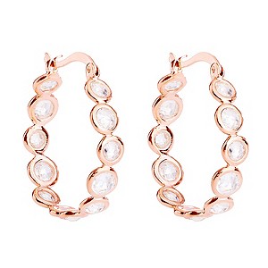 Gaia Rose Gold-Plated Cubic Zirconia Hoop Earrings