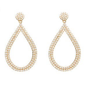 Gaia Silver Gold-Plated Cubic Zirconia Teardrop Earrings
