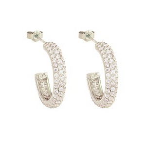 Gaia Sterling Silver Cubic Zirconia Hoop Earrings