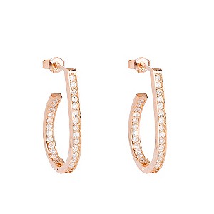 Gaia Rose Gold-Plated Cubic Zirconia Hoop Earrings
