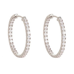 Gaia Sterling Silver Cubic Zirconia Hoop Earrings