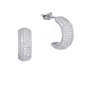 Gaia Sterling Silver Cubic Zirconia Hoop Earrings