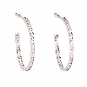 Gaia Sterling Silver Cubic Zirconia Hoop Earrings