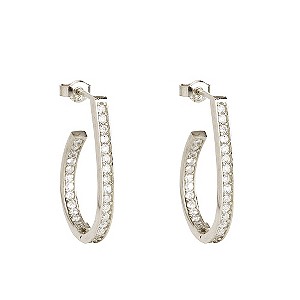 Gaia Sterling Silver Cubic Zirconia Hoop Earrings