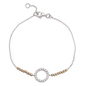 Gaia Sterling Silver & Gold-Plated Stone Set Circle Bracelet