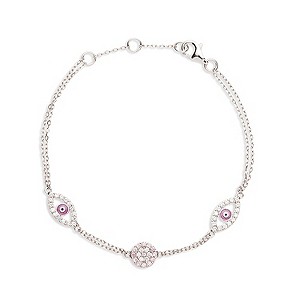 Gaia Sterling Silver Cubic Zirconia Open Eye Bracelet