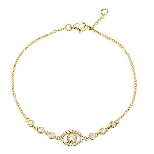 Gaia Gold-Plated Cubic Zirconia Open Eye Bracelet