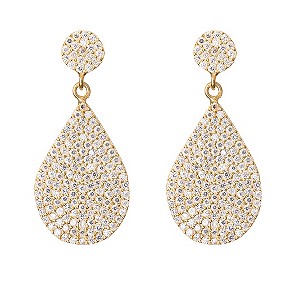 Gaia Gold-Plated Hanging Pear Drop Earrings