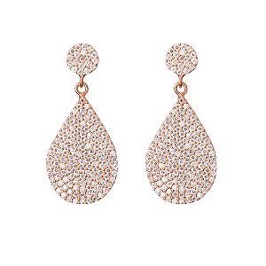 Gaia Rose Gold-Plated Hanging Pear Drop Earrings