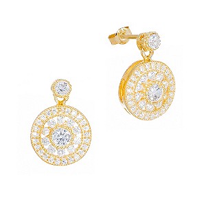 Gaia Gold-Plated Cubic Zirconia Circle Drop Earrings