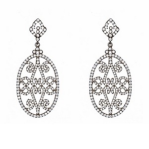 Gaia Sterling Silver & Cubic Zirconia Black Drop Earrings