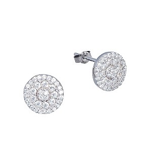 Gaia Sterling Silver Pave Cubic Zirconia Stud Earrings