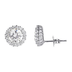 Gaia Sterling Silver Large Round Stud Earrings