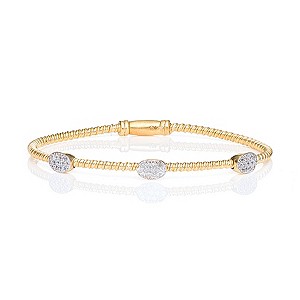 Gaia Gold-Plated Cubic Zirconia Oval Bangle