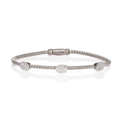 Gaia Sterling Silver & Cubic Zirconia Black Bangle