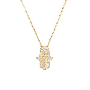 Gaia Gold-Plated Pave Cubic Zirconia Hamsa necklace