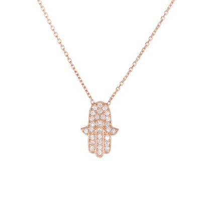 Gaia Rose Gold-Plated Pave Cubic Zirconia Hamsa necklace