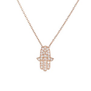Gaia Rose Gold-Plated Pave Cubic Zirconia Hamsa necklace
