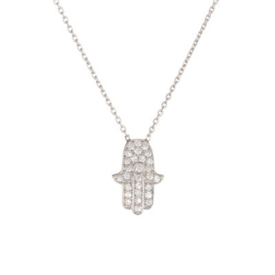 Gaia Sterling Silver Pave Cubic Zirconia Hamsa Pendant