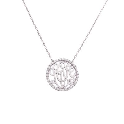 Gaia Sterling Silver Cubic Zirconia Love Circle necklace