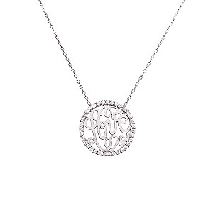 Gaia Sterling Silver Cubic Zirconia Love Circle necklace