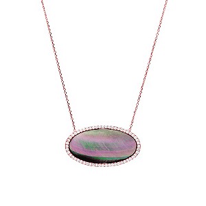 Gaia Rose Gold-Plated Grey Mother Of Pearl Necklace