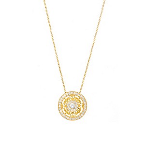 Gaia Gold-Plated Cubic Zirconia Large Circle Necklace
