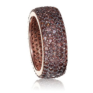 Gaia Gold-Plated Brown Cubic Zirconia Ring Size L