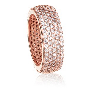 Gaia Rose Gold-Plated Cubic Zirconia Ring Size N