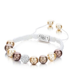 Shimla Luxury Elite Fireball Shell Pearl White Rope Bracelet