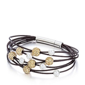 Shimla Luxury Glam Fireball & Shell Pearl Multi Bracelet