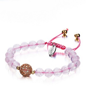 Shimla Rose Quartz & Stone Set Sphere Bracelet