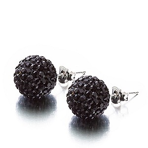 Shimla Jet Black Small Fireball Earrings