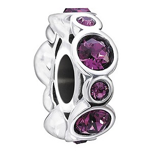 Chamilia Sterling Silver Crystal February Birthstone Bead