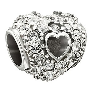 Chamilia Sterling Silver Pave Crystal Open Heart Bead