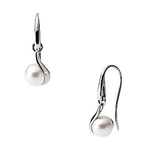 Skagen Stainless Steel Imitation Pearl Drop Earrings