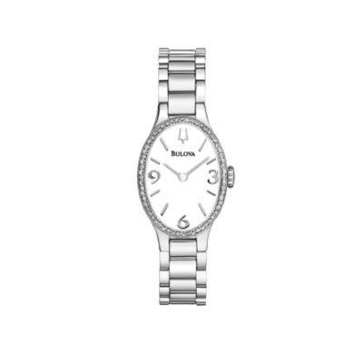 Bulova Diamond Gallery 60 Ladies' Oval Stainless Steel Watch