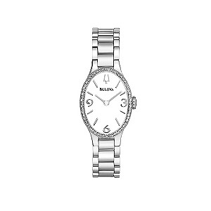 Bulova Diamond Gallery 60 Ladies' Oval Stainless Steel Watch