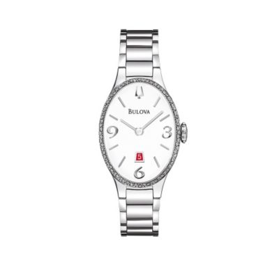 Bulova Diamond Gallery 72 Ladies' Oval Stainless Steel Watch